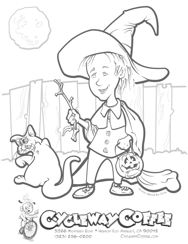 Halloween Witch Coloring Page