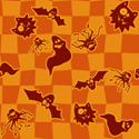 cats, bats, spiders, ghosts halloween background tile