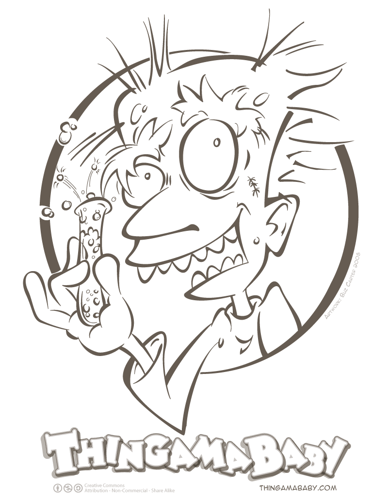 Halloween Mad Scientist Coloring Page